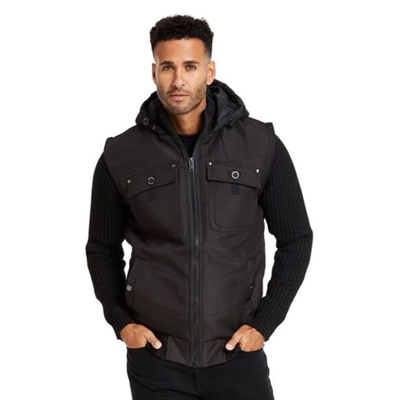 American Stitch Men's Knitted Long Sleeve Hooded Vest Jacket Size Small - Picture 1 of 14